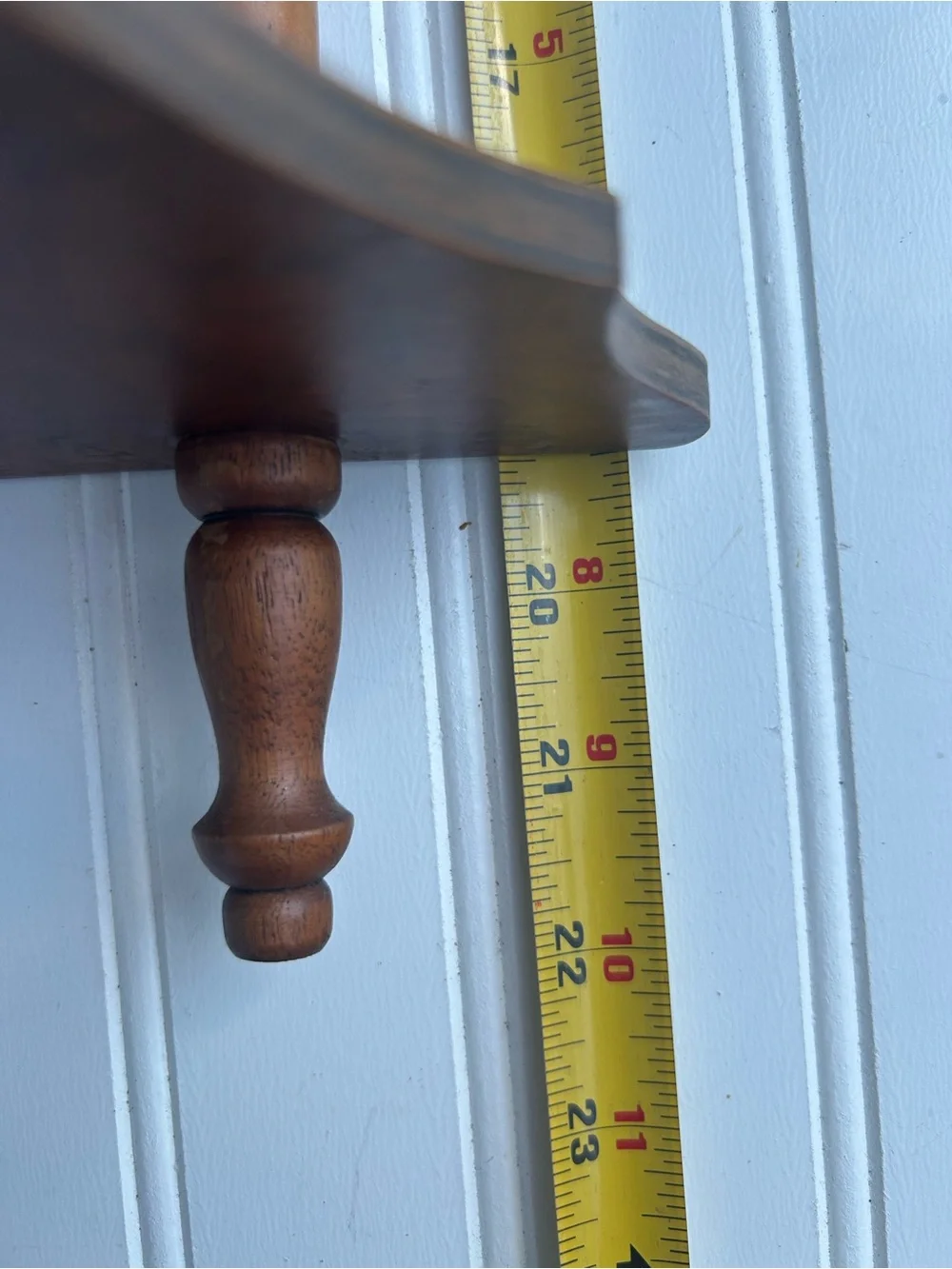 Vintage Shelf Three-Tier Wooden Corner Shelf Brown Spindle Cottagecore 9x22